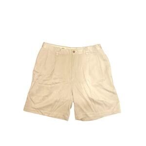 Tommy Bahama Mens Silk Pleated Shorts Size 34 Tan Casual Relaxed‎ Fit